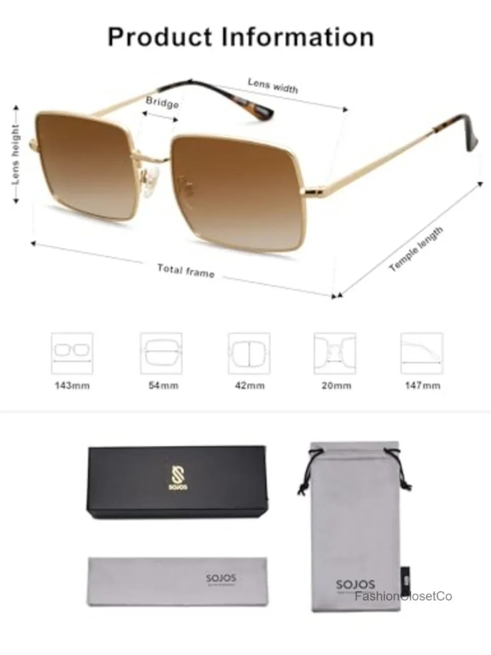 Polarized Retro Square Sunglasses UV400 Metal Frame Unisex